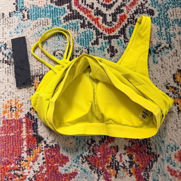 Anthropologie Neon Lemon Yellow Sports Bra Crop Top by Mono B 🌼 - Picture 4 of 4